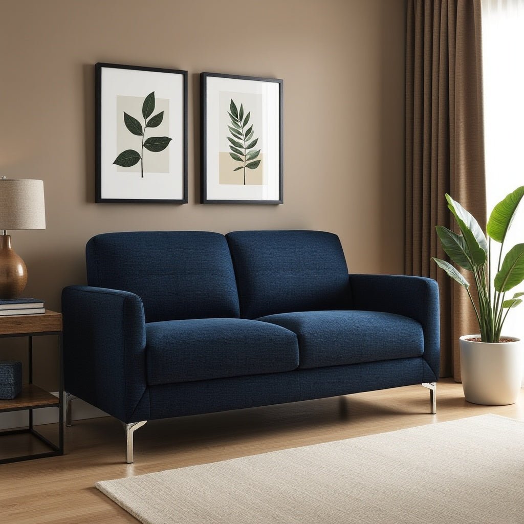 Amesbury 2 Seater Fabric Sofa For Living Room - Blue - Torque India